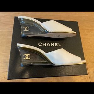 Chanel Ivory Mules